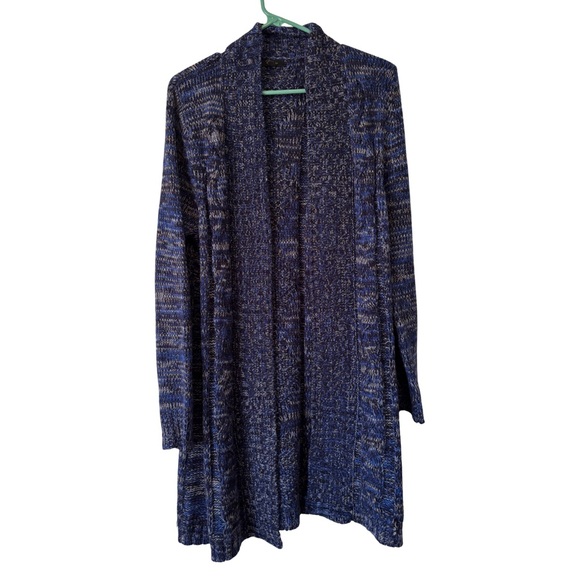 Cupio Sweaters - Cupio Navy and Gray Women's Long Sleeve Cardigan